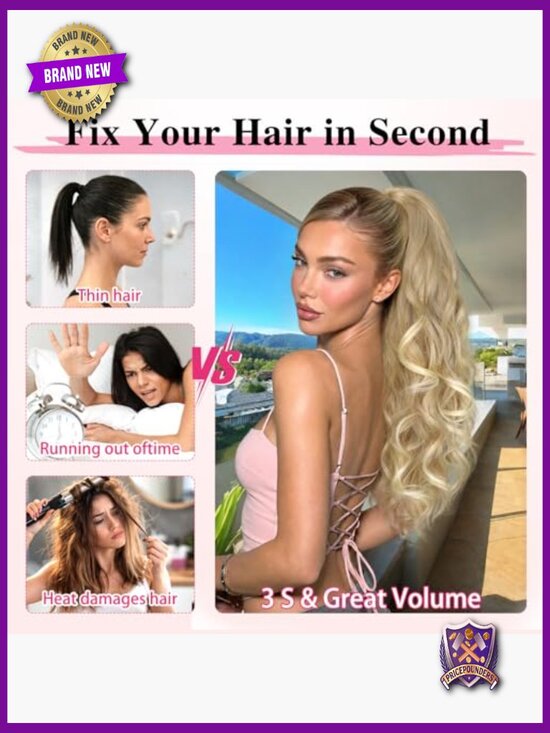24 Inch Claw Clip Ponytail Extension - Long Curly Synthetic Hairpiece for Women main image 4